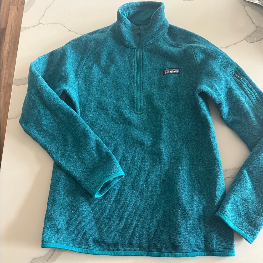 Patagonia Teal Quarter-Zip Better Sweater